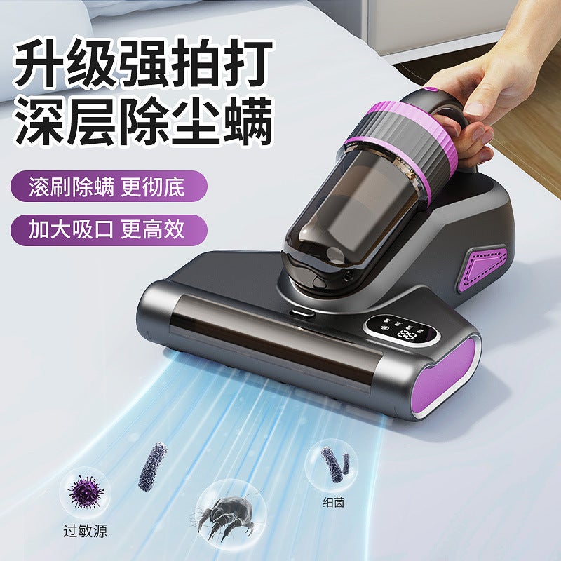 New Uv Household Wireless Acarite Removal Instrument Large Suction Spatting Roller Brush Vacuum Cleaner Sterilization And Mite Removal Artifact - Image 3